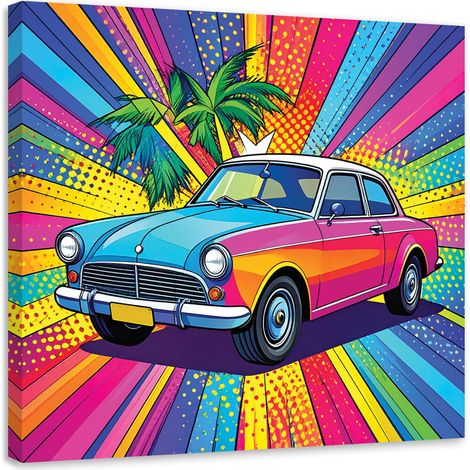 Leinwandbilder Altes Auto im Pop Art Stil 20x20 (1/5)