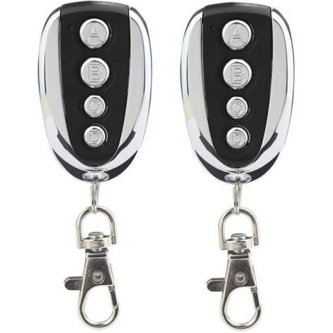Lot de 2 télécommandes universelles pour porte de garage et portail 433,9 MHz avec quatre canaux - Remplacement idéal 543413(mm)