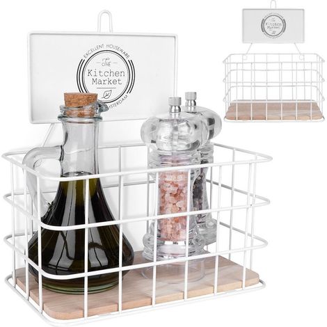 Organizador de almacenamiento para cestas de especias en estantes de cocina (1/5)