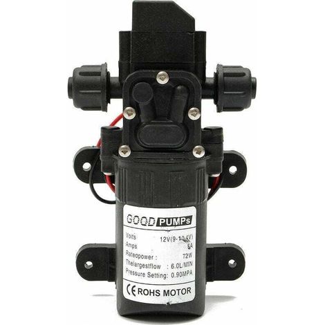 12V 70W DC Hochdruck-Membranwasserpumpe, Membran-Ansaugung, 6l/min, für Boote, NF-zertifiziert - Crezuo