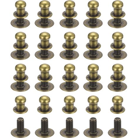 Lot de 50 5mm Clou à Tête Sphérique Avec Rivets à Visser Bronze (1/5)