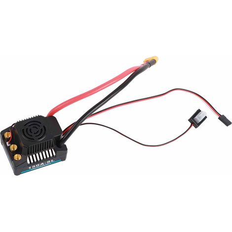 Variateur ESC Brushless 150A sans balais, sortie BEC 5A 5.8V, étanche et anti-poussière, noir, compatible voiture RC 1/8, contrôleur de vitesse électronique haute performance. (1/5)