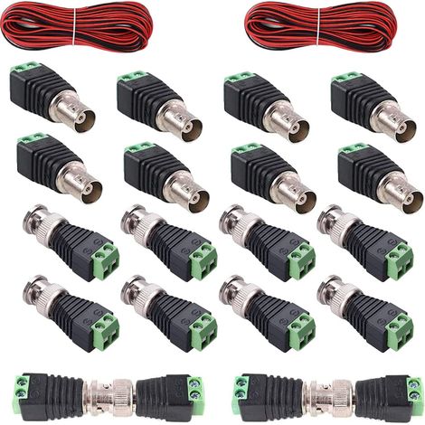 BNC Connecteur, BNC Mâle Femelle Connecteur, connecteurs vidéo coaxiaux de terminal à vis, BNC Video Balun Connecteur pour Coaxial Cat5 Cat6 à CCTV DVR TV Caméra (1/5)