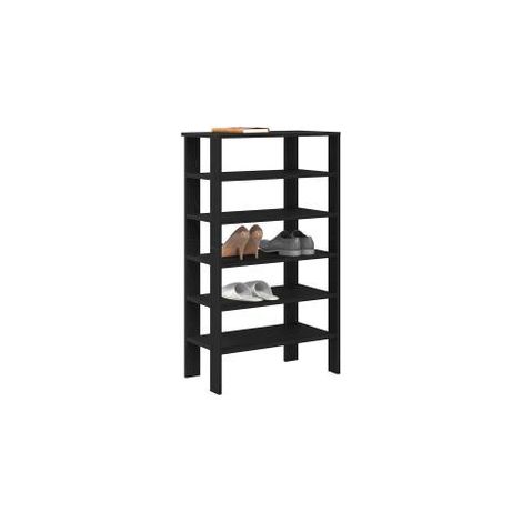 Étagère à chaussures noir 61x32x105 bois d'ingénierie (1/5)