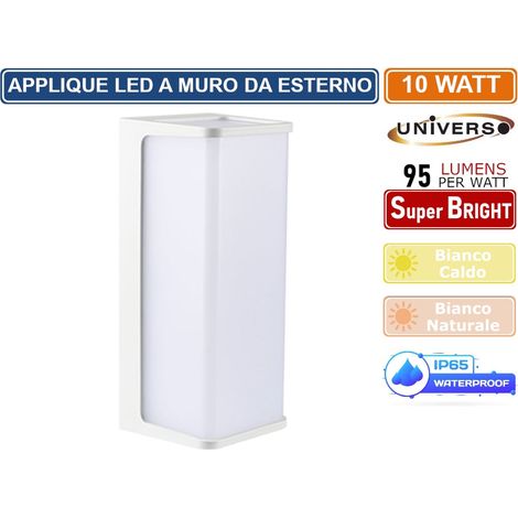 LAMPADA LED DA MURO 10W WALL LIGHT SMD APPLIQUE BIANCA 950 LUMEN IP65 - Colore Luce: Bianco Naturale (1/3)