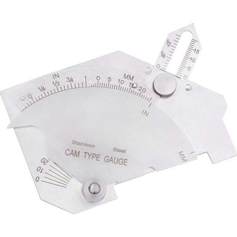 Jauge à came de pont MG-8 Jauge de soudage en acier inoxydable Outil d'inspection des joints de surfaces soudées Système métrique et en pouces Jauge de gorge Jauge (1/4)