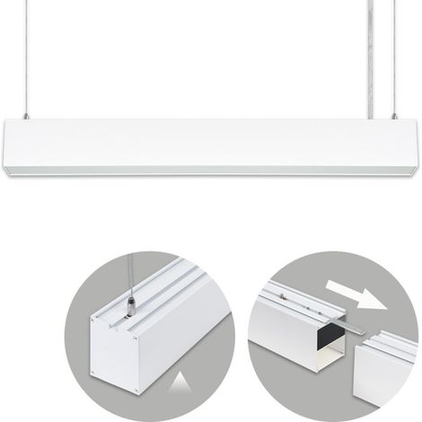 Barra a sospensione linex b2 60cm 1x20w led 1600lm 6400k 110° l.60,3xan.5,8xal.reg.cm white