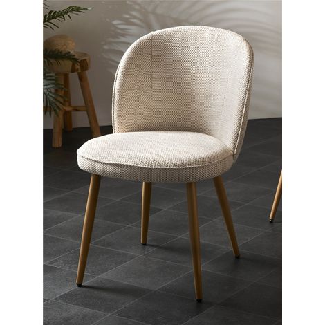 Isuan Natur Stuhl mit Holzbeinen 52X61X80 cm (1/5)
