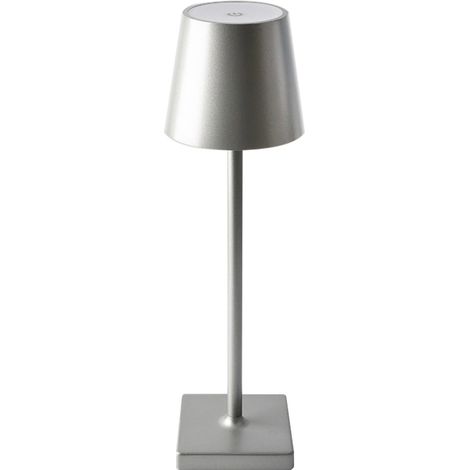 Lampes de table sans fil, lampe de bureau LED rechargeable, lampe tactile à intensité variable, alimentée par batterie 5200 mAh, étanche IP54, gris (1/5)