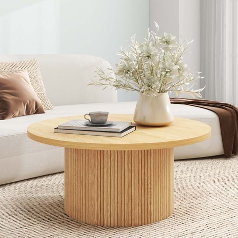 Solid Wood Round Coffee Table (1/5)