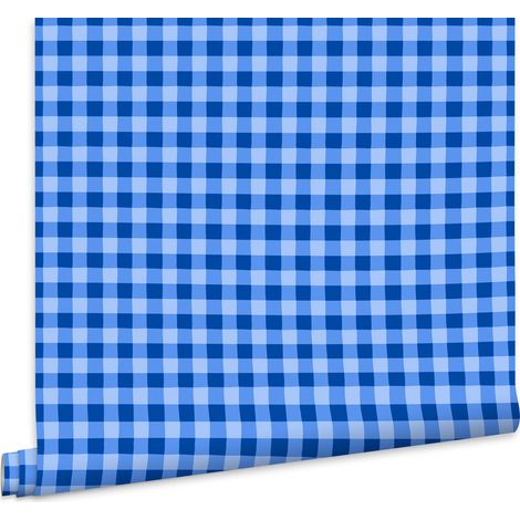 Fien & Teun Vliestapete Kinderzimmer Kariert Blau - 10mx53cm (1/5)