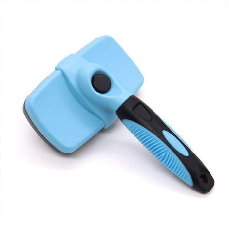 Brosse de toilettage chien auto-nettoyante, picots souples sans douleur pour poil doux, démêlant en douceur, outil de soin animalier ergonomique, usage quotidien (1/5)