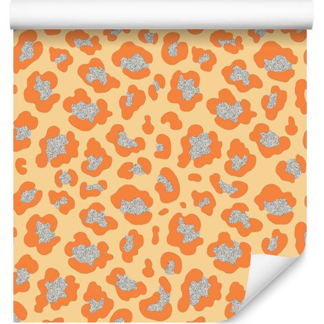Papier peint cuir rose, orange, crème et pêche 50x1000 cm (1/4)