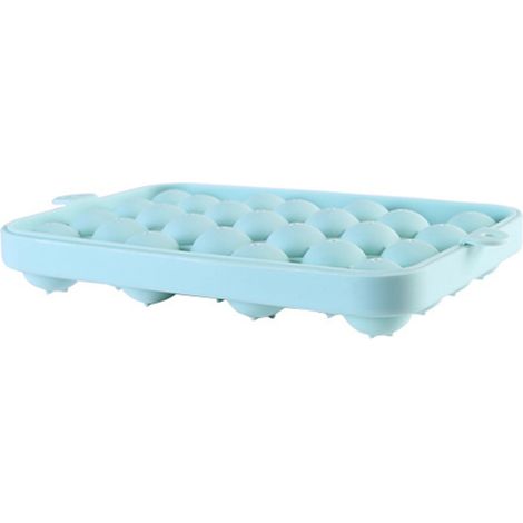 Bac à glaçons rond avec 25 alvéoles en silicone, machine à granulés facile à utiliser avec couvercle pour le café et les cocktails. (1/5)