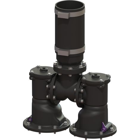 Corpo valvola a clapet KESSEL - con tubo a pressione, DN 100, 28677