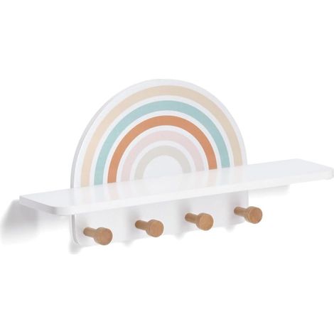 Porte-manteau mural pour enfant en MDF/pin Env. 48 x 13 x 24 cm (1/5)