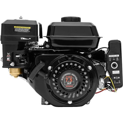 Moteur à essence 7,5 ch, 210 cm³ de cylindrée, démarrage manuel/électrique, faible consommation de carburant (1/5)