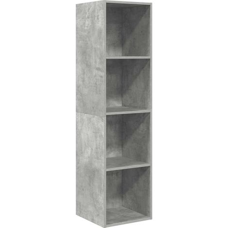Meuble TV mural, Étagère TV, Meuble de Salon, Gris béton 37x37x142, 5 cm Aggloméré OIB1353E (1/4)