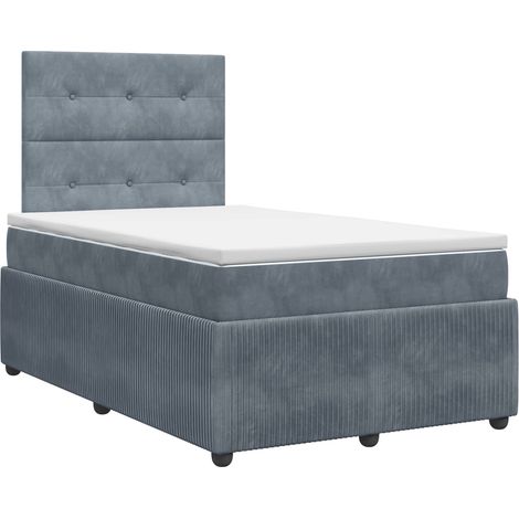 Maison Exclusive - Letto box spring con materasso Grigio Scuro 120 x 200 cm (1/5)