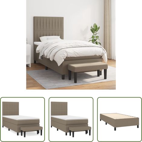 Matelas à ressorts ensachés -  Sommier à lattes de lit avec matelas Taupe 80x200 cm Tissu (1/5)