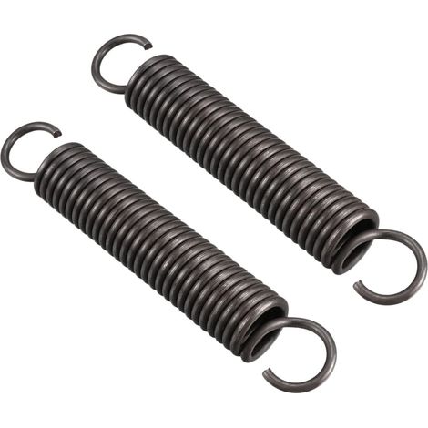110 mm Free Length Double Hook Tension Spring x 2 Pcs Metal Extension Coil Springs for Industrial Machinery, [Black] (1/4)