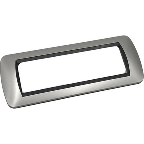 Placca Interruttore 7 Moduli Compatibile Living Coprispina Interna Silver c6607 (1/2)