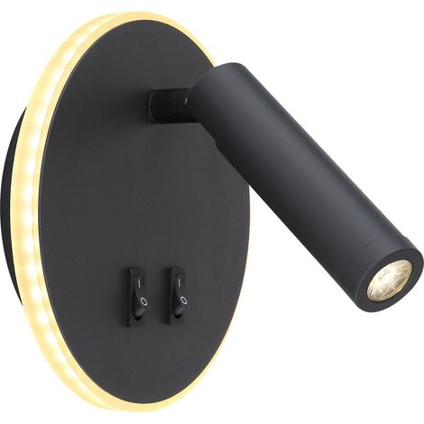 Globo - aplique de pared - Many - negro - metal - Ø 15cm - LED - (1/5)