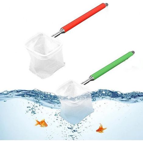 Épuisette de Pêche - - 2 Pcs Télescopiques - Matériau Souple - Sûr pour les Poissons - Confortable (1/4)
