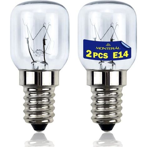 Ampoules de four E14, lot de 2, 25 W, 300 °C, verre résistant à la chaleur, éclairage à 360° pour la cuisson (1/5)