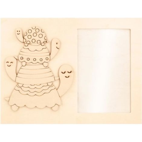 Cadre en bois - Artmio - Tortue - 25 x 18,5 cm - Beige - Décoratif enfant