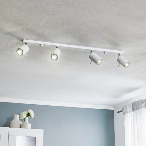 [NEUWERTIG] B-Ware Euluna Deckenstrahler Round, Lampe Leuchte Deckenlampe Weiß Vierflammig Linear
