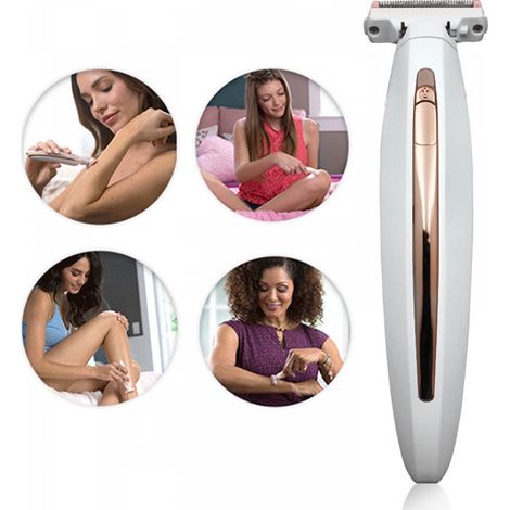 Il rifinitore elettrico per ascelle AquaForge Flawless Finishing Touch è progettato per radere e modellare la delicata zona delle ascelle, ideale per le donne. (1/5)