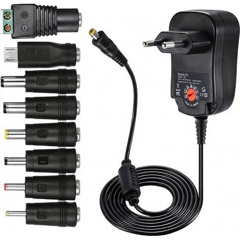 12-W-Universal-Netzteil (AC/DC) – 8 DC-Anschlüsse – 3 V bis 12 V – max. 1000 mA – Schaltnetzteil für elektronische Geräte – Wancle (1/5)