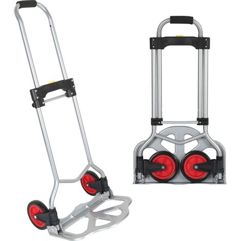 Jiubiaz Carrello porta pacchi, Carrello a mano pieghevole, con capacità di carico massima di 60 kg, Acciaio (1/5)