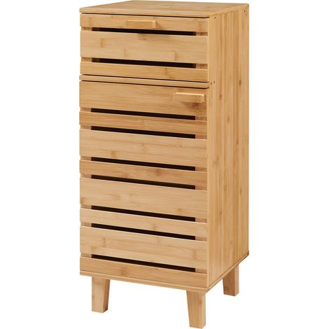 Mobiletto/scaffale da bagno in bambù naturale 75 x 33 x 30 cm 030008881