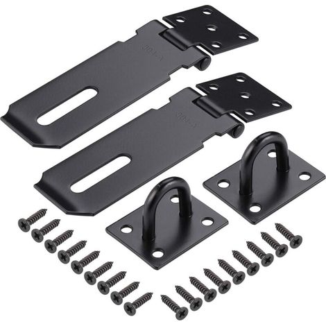 Loquets et verrous 2 Pack 3 Pouce Loquet de Porte Noir pour Jardin, Loquet Indéformable de Porte Intérieure, Loquet de Hangar en Acier Inoxydable pour Chambre à Coucher, Serrure à Pêne Coulissant de (1/5)