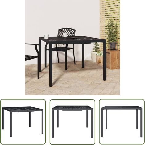 The Living Store Gartentisch Anthrazit 100x100x72 cm Stahl - Gartentisch - Esstisch - Außenbereich - Terrassenmöbeln - Balkonmöbel (1/5)
