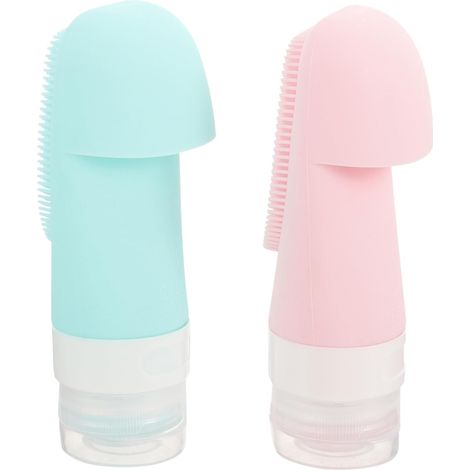 2-Piece Set of Silicone Travel Bottles, Refillable and Leak-Proof Bottles for Shampoo, Lotion, and Cream, Soft, Portable, Anti-Leak Bottles for Travel, Random Color (1/5)
