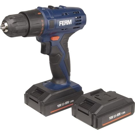 Perceuse sans fil 18V 1.5Ah Li-ion 17+1 32Nm - Incl. 2 batteries, éclairage LED - Adaptée pour bois et métal (1/5)