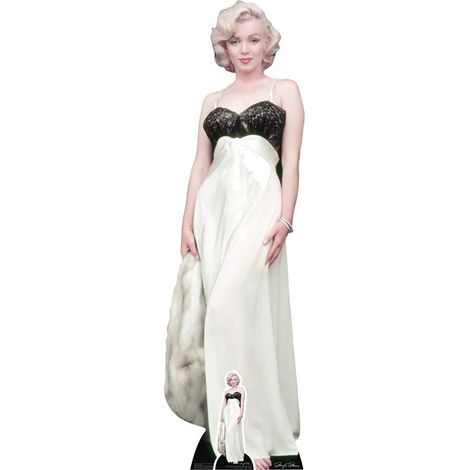 Figurine en carton Marilyn Monroe - robe blanche et de la fourrure 169 cm (1/5)