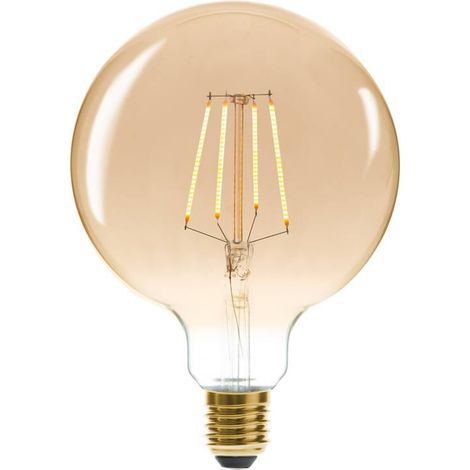 Bombilla LED ámbar 'Globe' - filamento recto E27 D. 13 cm - Atmosphera créateur d'intérieur