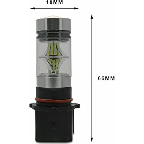 Paire de feux antibrouillard LED 12 V 100 W P13W ultra-lumineux 6000 K, feux de croisement 360°, feux de jour (DRL) blancs (1/3)