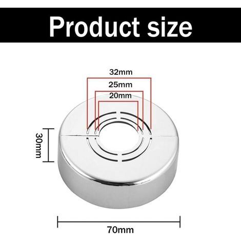 4 Pièces Cache Tuyau Radiateur, Argent Matériau ABS Rosace Robinet, Rosace Radiateur Détachable, Diamètre du Trou Réglable, pour Décoration de Robinet de Douche, Robinets, Radiateurs (1/4)