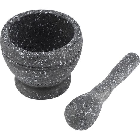 Broyeur d'ail en plastique manuel épices herbes mortier pilon ensemble bol de broyage outil de cuisine(4) (1/5)
