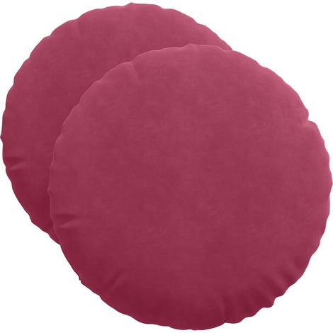 Maison Exclusive - Sitzkissen 2 pcs Weinrot Ø50 x 19 cm Samt