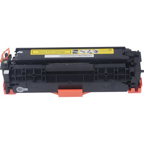 Cartouche Toner Jaune Compatible LaserJet CP2025, Cartouche d'impression Remplacement, Accessoire Imprimante, Consommable Couleur Haute Capacité (1/5)