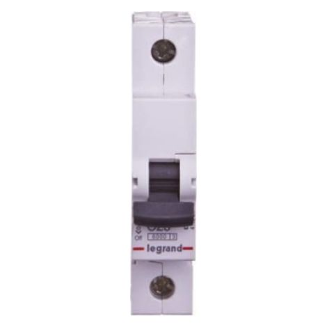 Disjoncteur - Monopolaire - Courbe C - 25 A - 6 kA - Pour Rail Din - Blanc - 1 Unité
