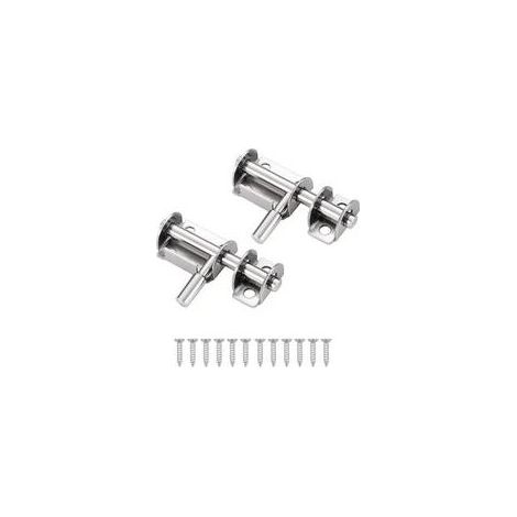 Lot 2 targettes inox pour portes coulissantes – Mini-loquets, parfaits pour jardin, baie et entrepôt (argent) (1/5)