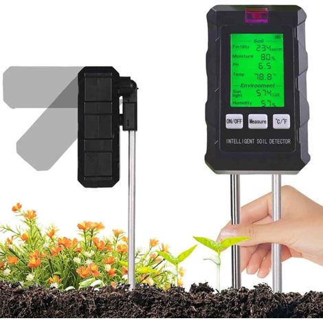 Testeur Humidité Plante - 6 en 1 Hygromètre Sol pH Fertilité Température Lumière Humidité Ambiante - Pour Jardinage Agriculture Plantes Intérieur Extérieur - 1 Pièce