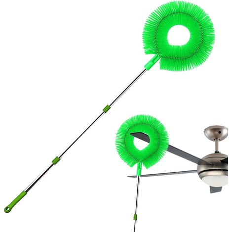 Plumeau pour Ventilateur De Plafond avec Perche Télescopique Lavable Et Brosse Dépoussiérante Longue Portée Salon Bureau Meubles Portes Fenêtres Et (1/5)
